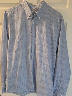 Brooks Brothers Classic Light Blue Plaid Button-Down Shirt - Men's